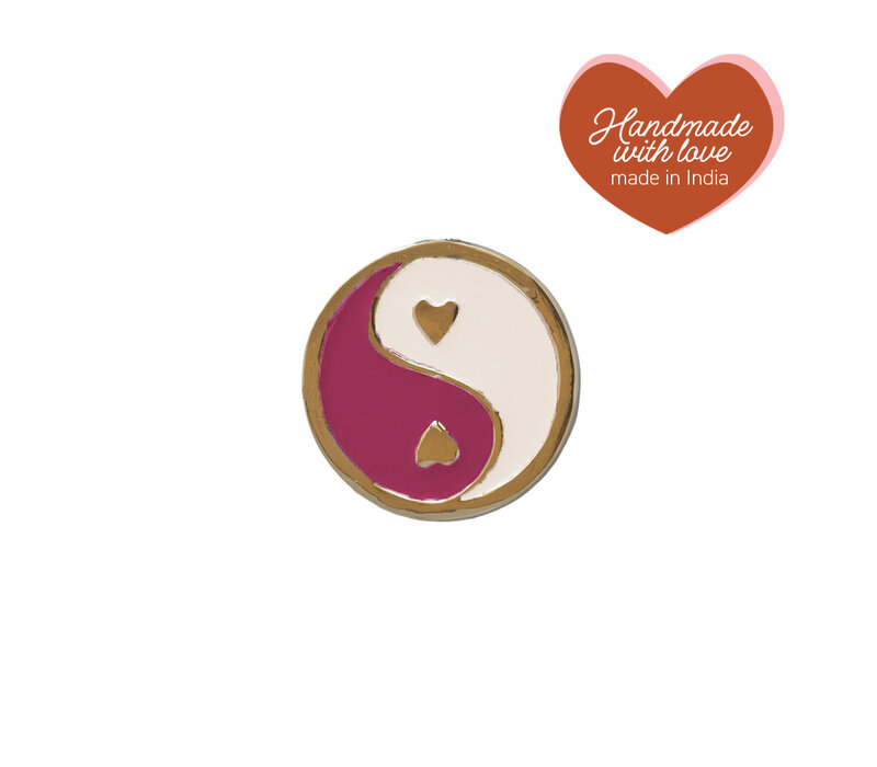 Doorknob Brass YinYang Pink White