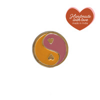 Deurknop Messing YinYang Oranje Roze