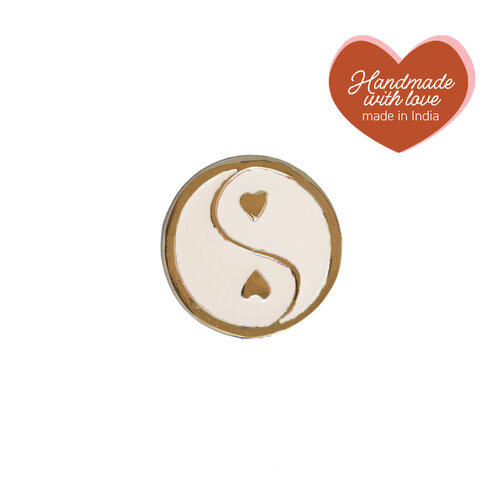 Doorknob Brass YinYang White 