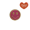 All the Luck in the World Doorknob Brass Smiley Pink