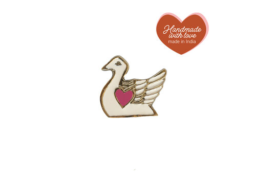 All the Luck in the World Doorknob Brass Swan