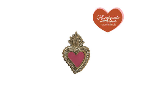 All the Luck in the World Doorknob Brass Heart Fire