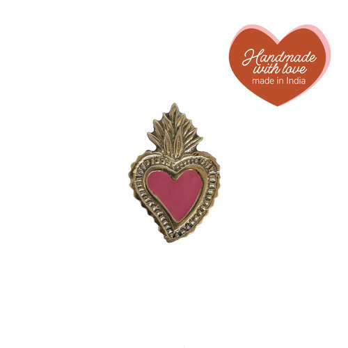Doorknob Brass Heart Fire 