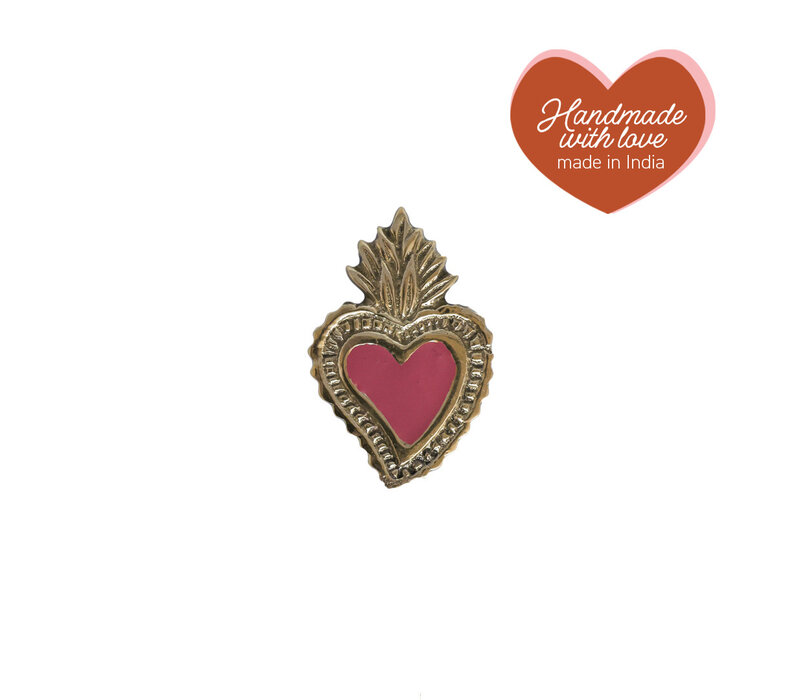 Doorknob Brass Heart Fire