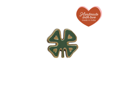 All the Luck in the World Doorknob Brass Lucky Clover