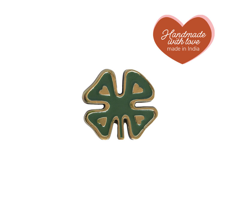 Doorknob Brass Lucky Clover