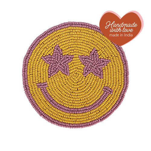 Coaster Yellow Smiley Lilac Eyes 