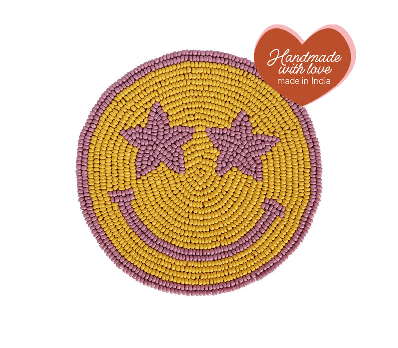 Coaster Yellow Smiley Lilac Eyes