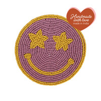 Onderzetter Lila Smiley Gele Ogen