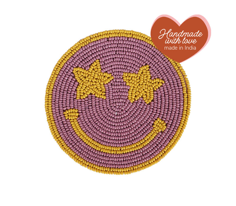 Onderzetter Lila Smiley Gele Ogen