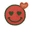 All the Luck in the World Onderzetter Roze Smiley Groene Ogen