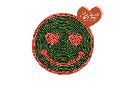 All the Luck in the World Onderzetter Groene Smiley Roze Ogen