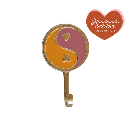Hook Brass Yinyang Orange Pink 