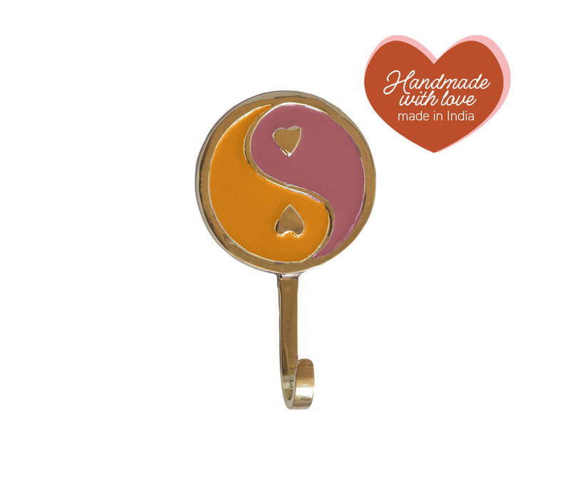 Haak Messing Yinyang Oranje Roze