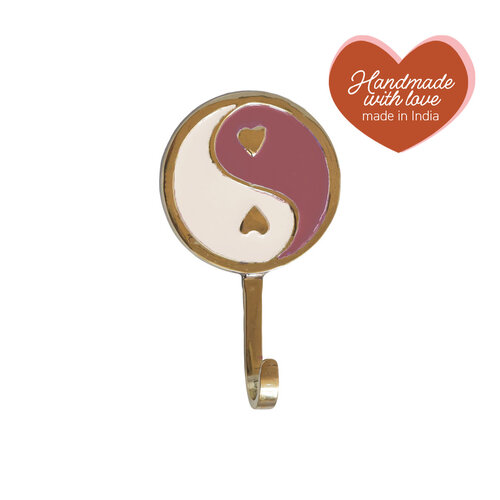 Hook Brass Yinyang Pink White 