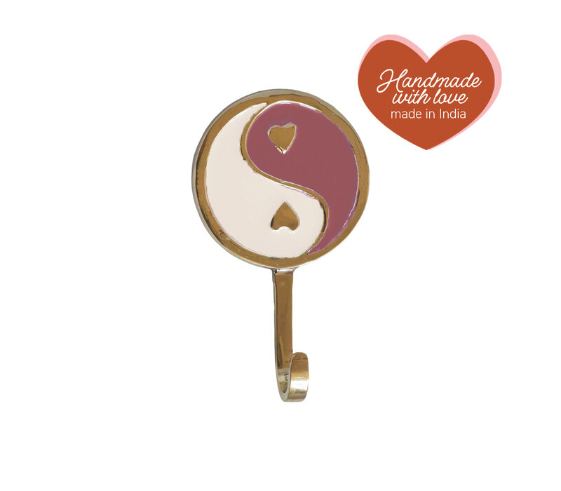 Hook Brass Yinyang Pink White