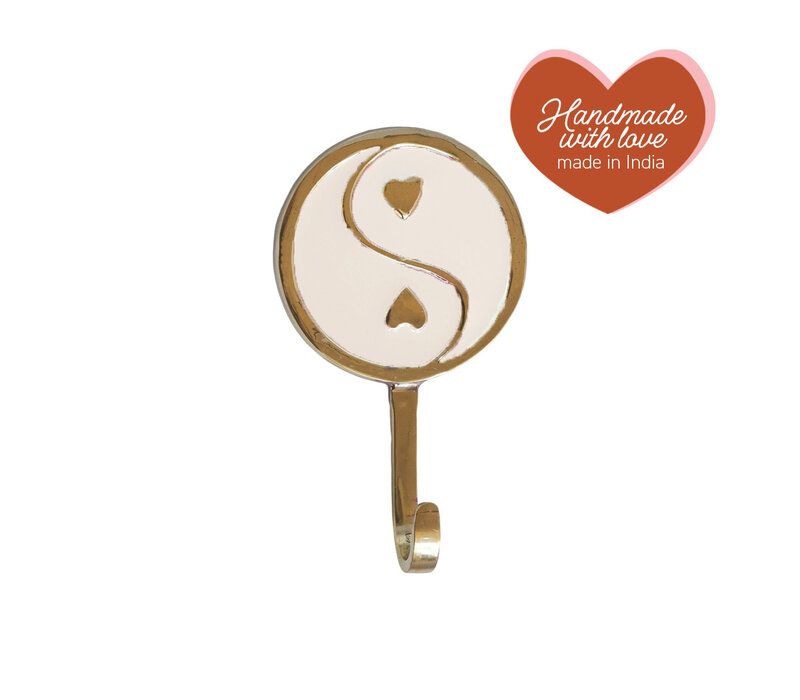 Hook Brass Yinyang White