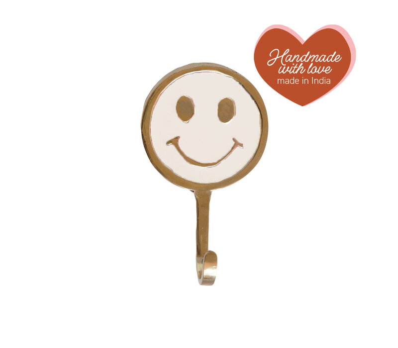 Hook Brass Smiley White