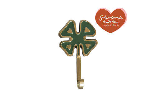 All the Luck in the World Hook Brass Lucky Clover