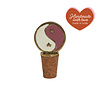 All the Luck in the World Bottle Stopper Messing Yinyang White Pink