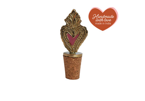 All the Luck in the World Bottle Stopper Messing Heart Fire
