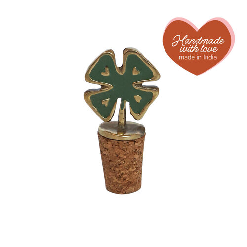 Bottle Stopper Messing Lucky Clover 