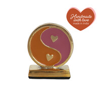 Cardholder Brass Yinyang Orange Lilac