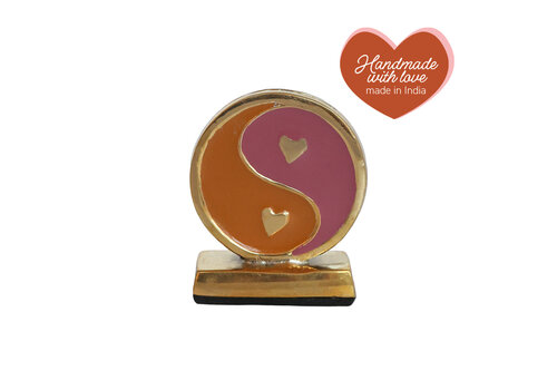 All the Luck in the World Cardholder Brass Yinyang Orange Lilac