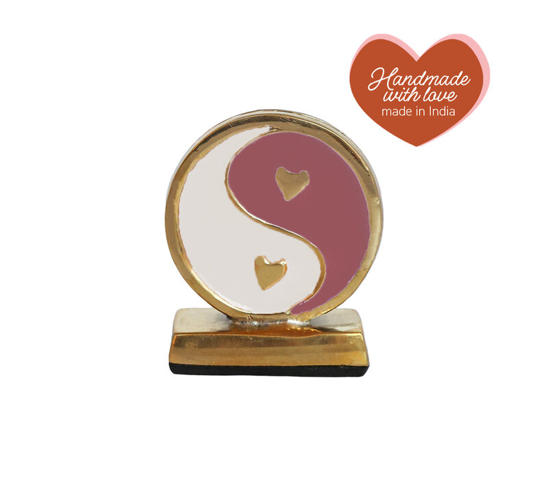 Cardholder Brass Yinyang Pink White