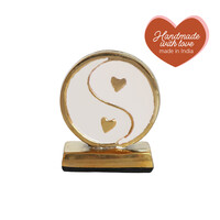 Kaarthouder Messing Yinyang Wit