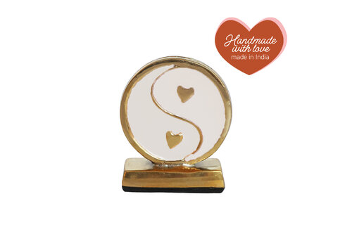All the Luck in the World Cardholder Brass Yinyang White