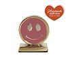 All the Luck in the World Kaarthouder Messing Smiley Roze All the Luck in the World Kaarthouder Messing Smiley Roze
