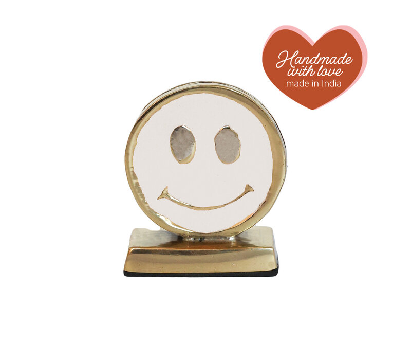 Cardholder Brass Smiley White