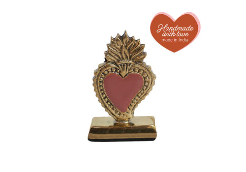 All the Luck in the World Cardholder Brass Heart Fire