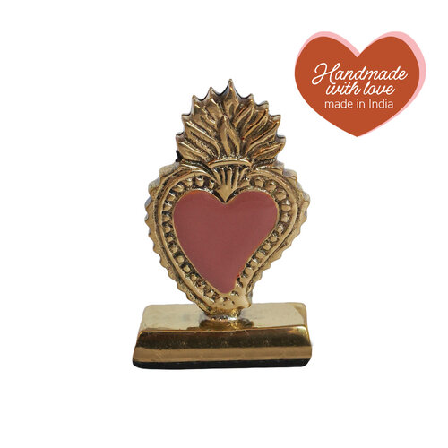 Cardholder Brass Heart Fire 