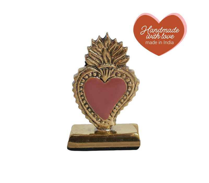 Cardholder Brass Heart Fire