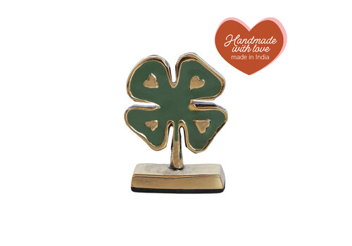 All the Luck in the World Cardholder Brass Lucky Clover