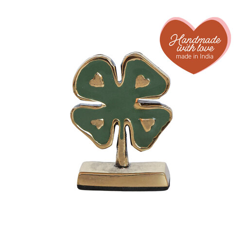Cardholder Brass Lucky Clover 