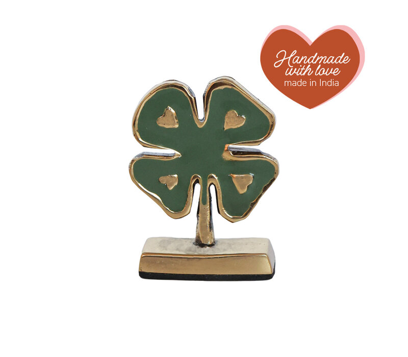 Cardholder Brass Lucky Clover