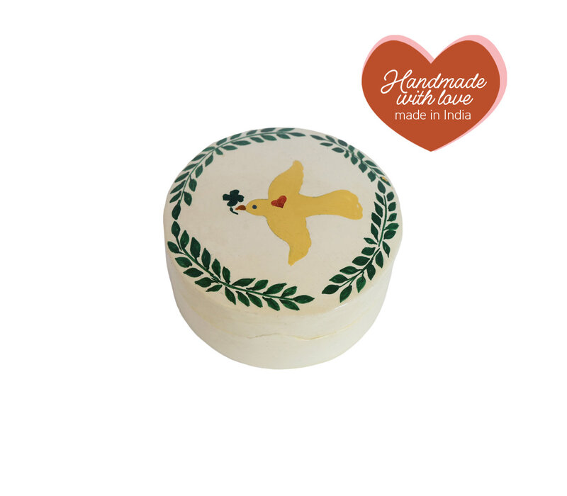 Medium Round Yellow Dove White Box