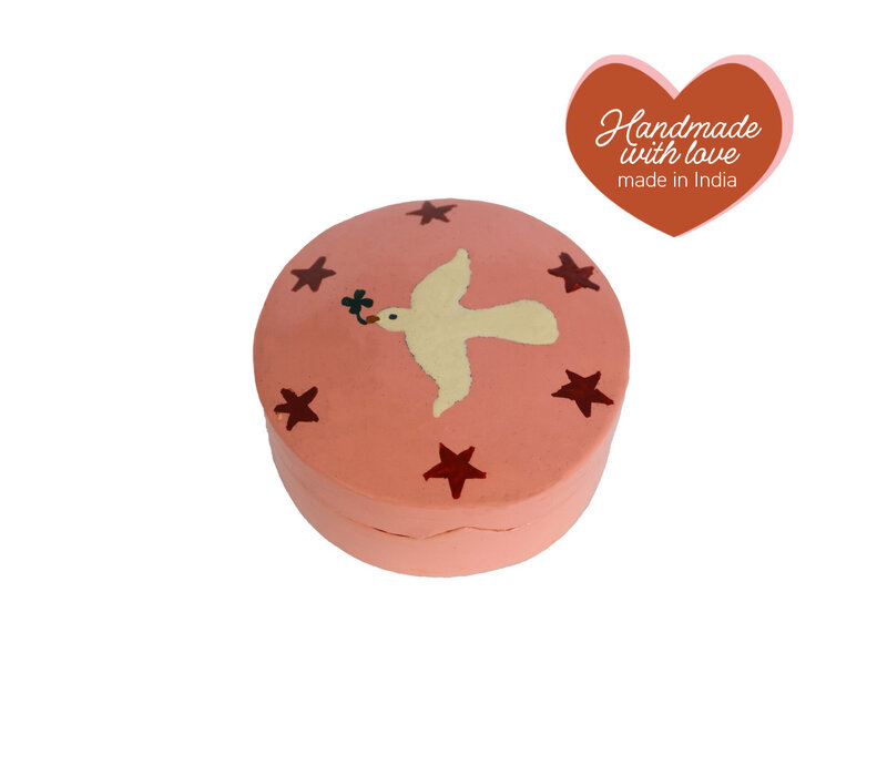 Medium Doosje Roze met Witte Duif