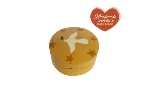 All the Luck in the World Medium Round White Dove Yellow Box