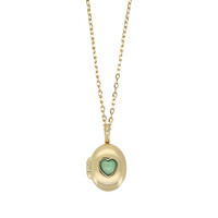 Medaillon Ketting Small - Groen Hart