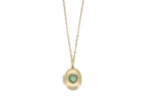 All the Luck in the World Medaillon Ketting Small - Groen Hart