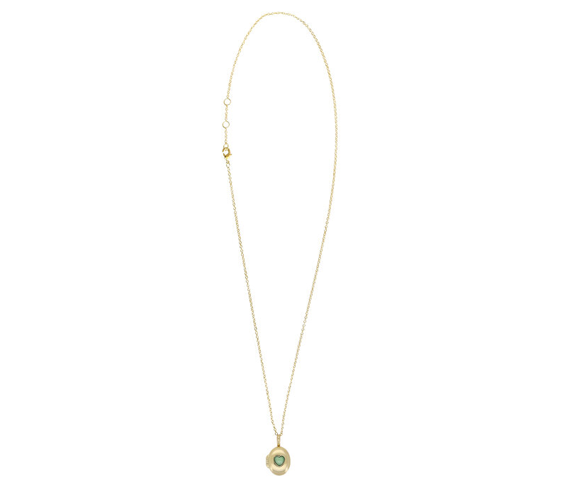 Medaillon Ketting Small - Groen Hart