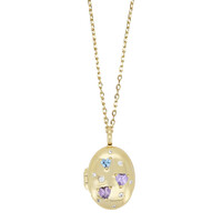 Medaillon Ketting Medium - Sprankelende Hartjes
