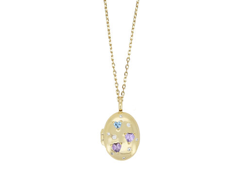 All the Luck in the World Medaillon Ketting Medium - Sprankelende Hartjes