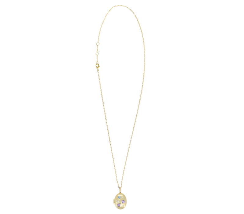 Medaillon Ketting Medium - Sprankelende Hartjes
