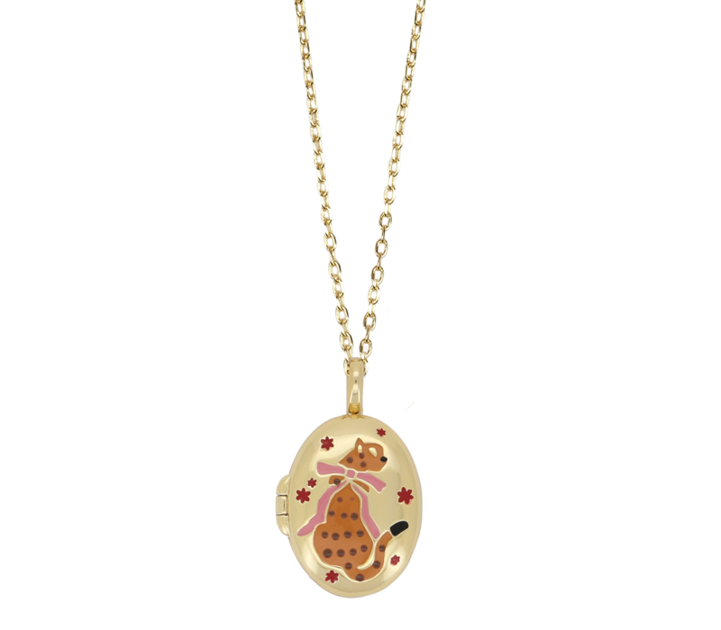 Medaillon Ketting Medium - Luipaard