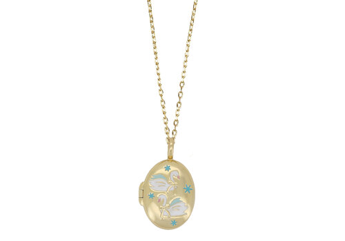 All the Luck in the World Medaillon Ketting Medium - Zwanen